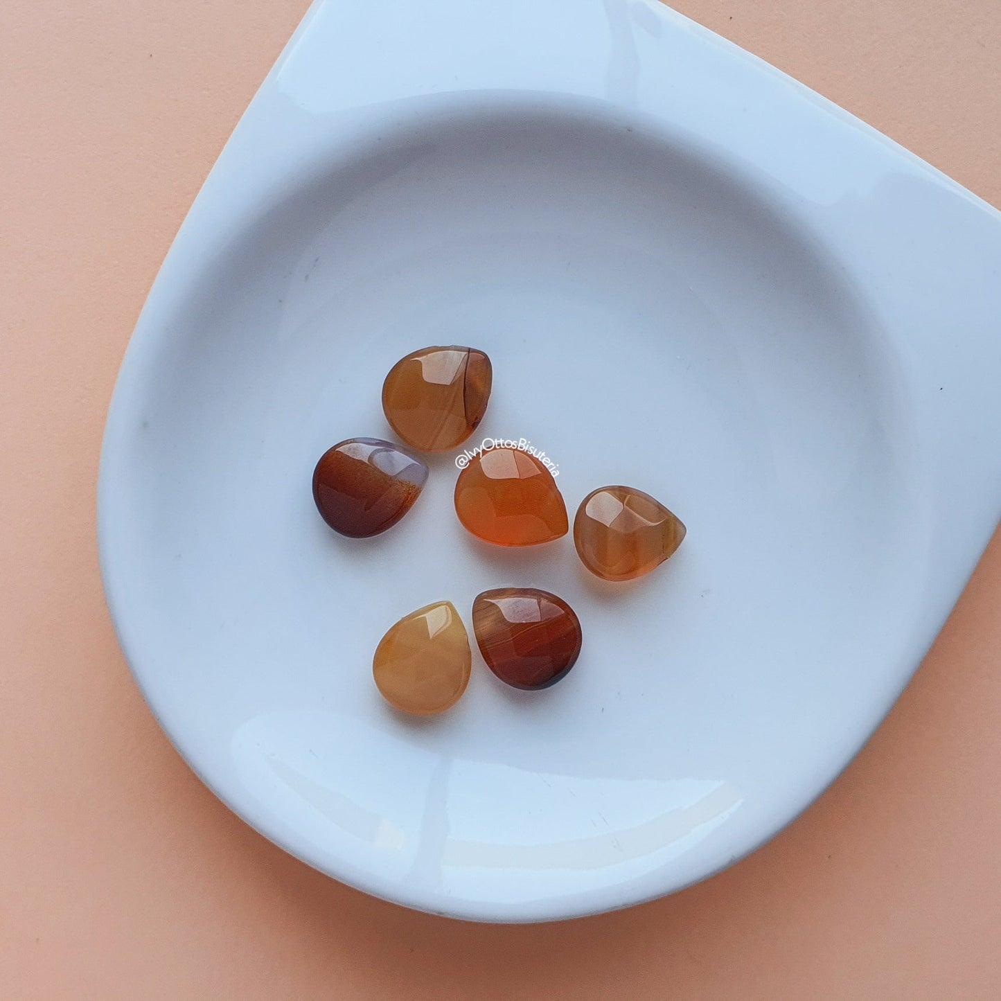 Piedras naturales: Gota de cornalina 16mm