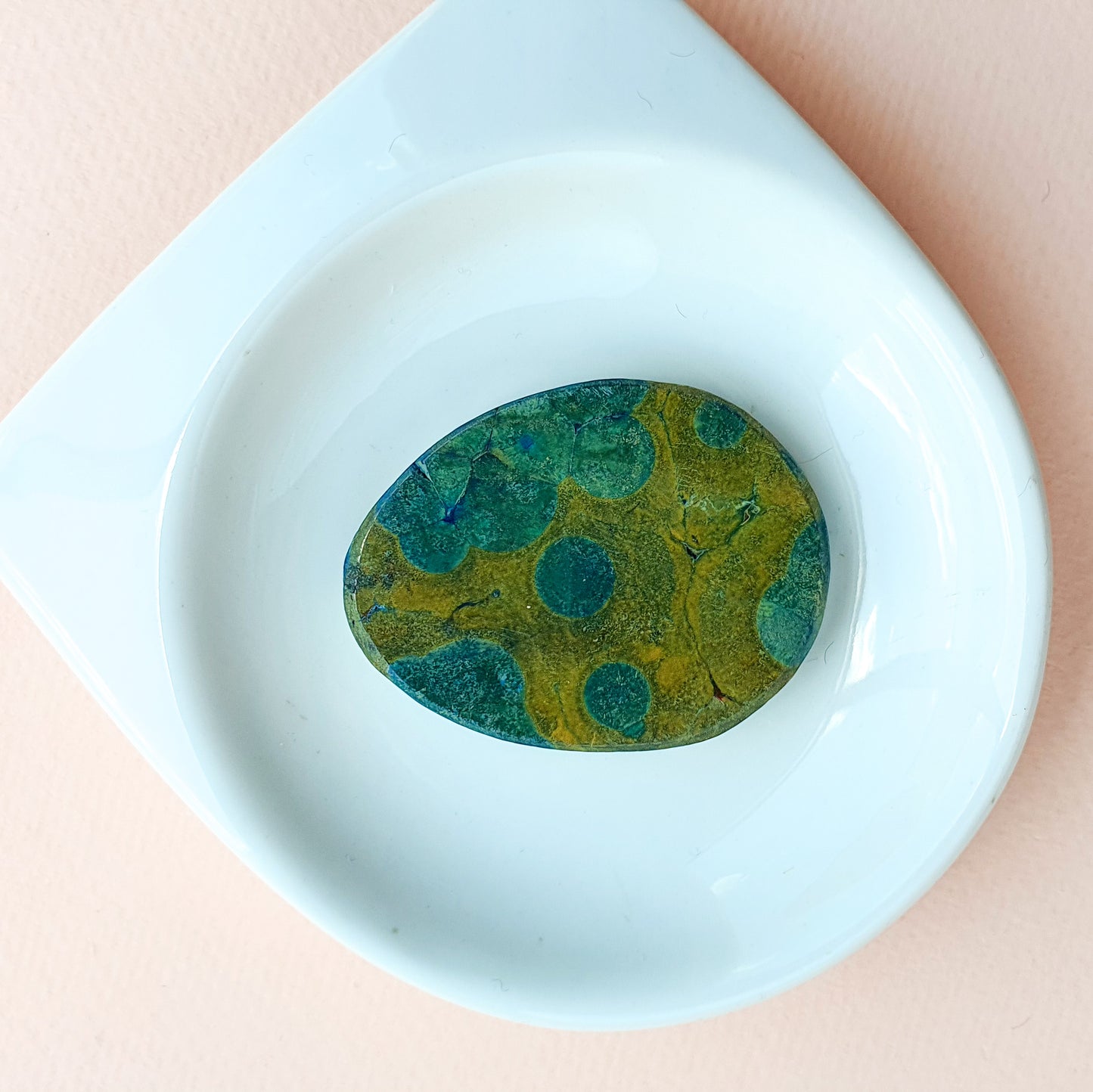 Maxipiedras exóticas: Ocean jaspes azul liso 43x35mm