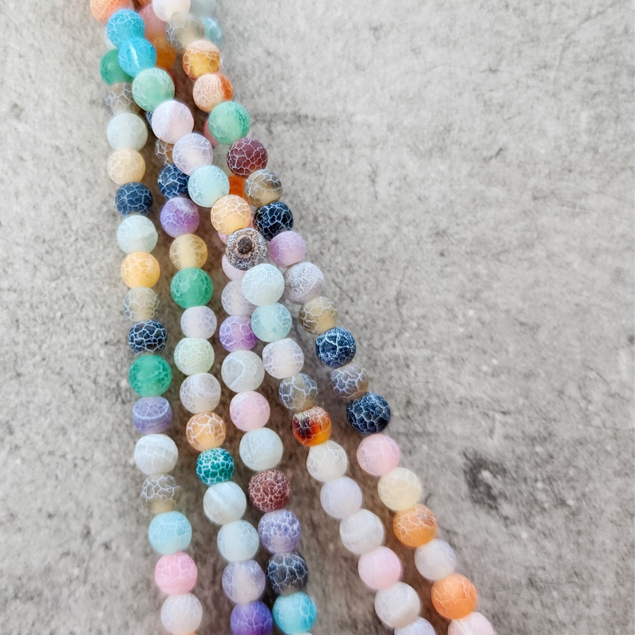 Piedras naturales: Ágata craquelada multicolor 6mm