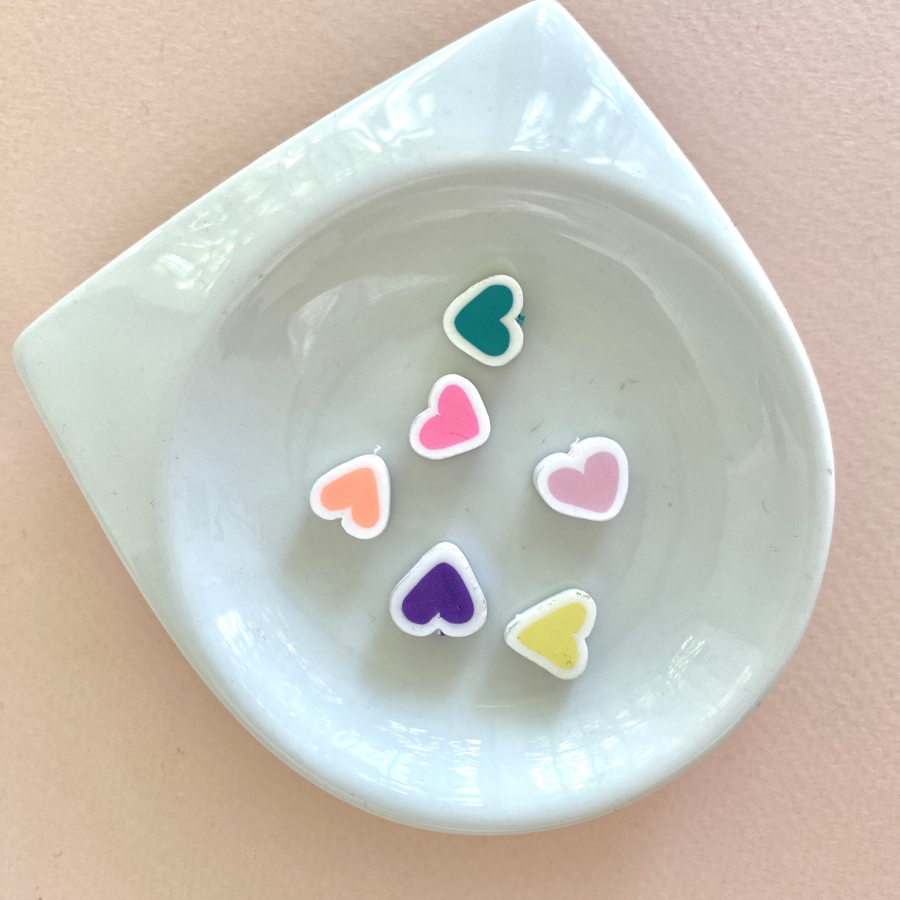 Fimos: Corazón exterior blanco 10mm