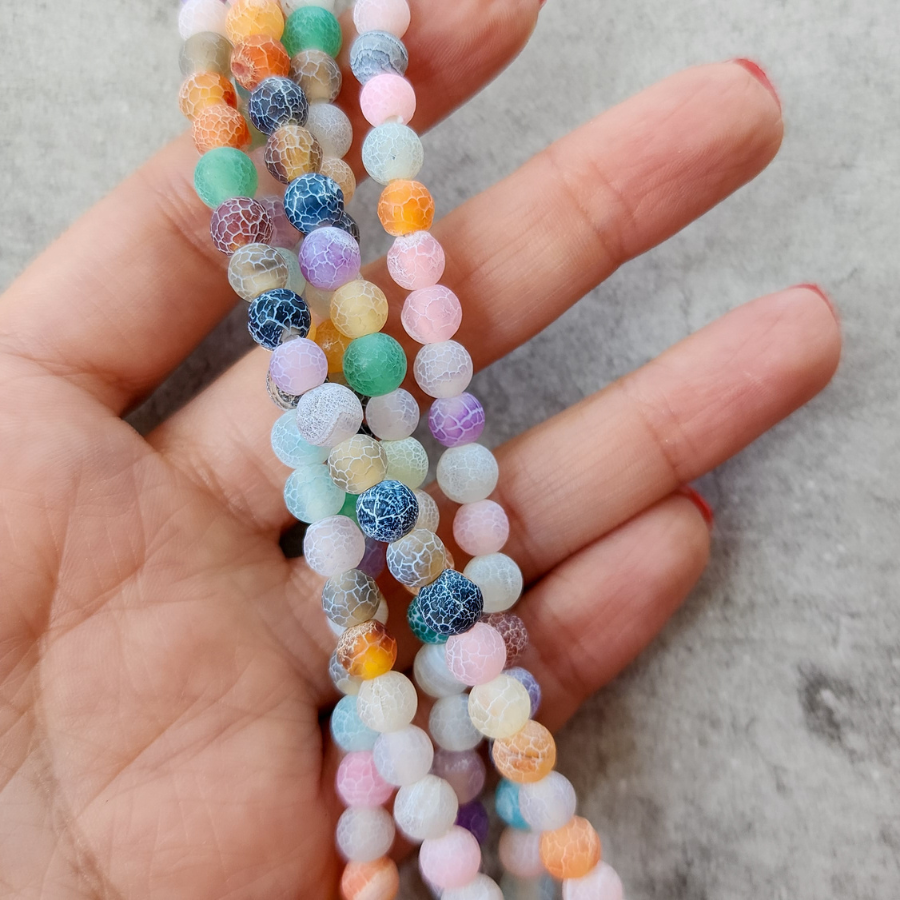 Piedras naturales: Ágata craquelada multicolor 10mm