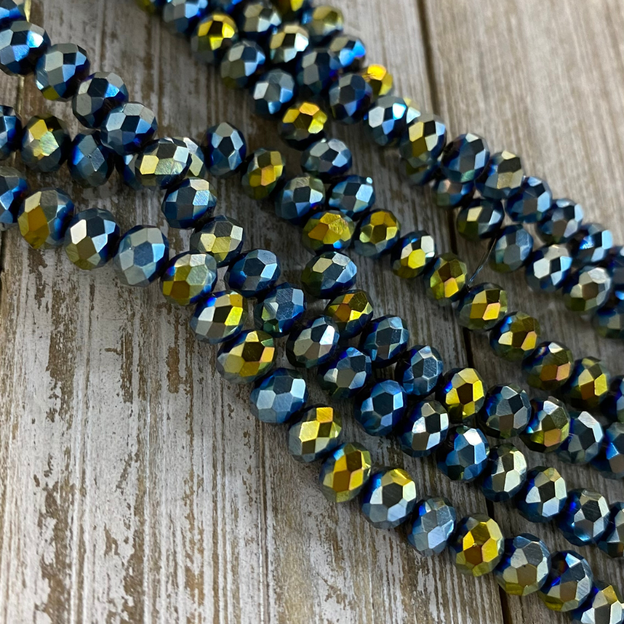 Rondeles: Azul con verde metálico #6