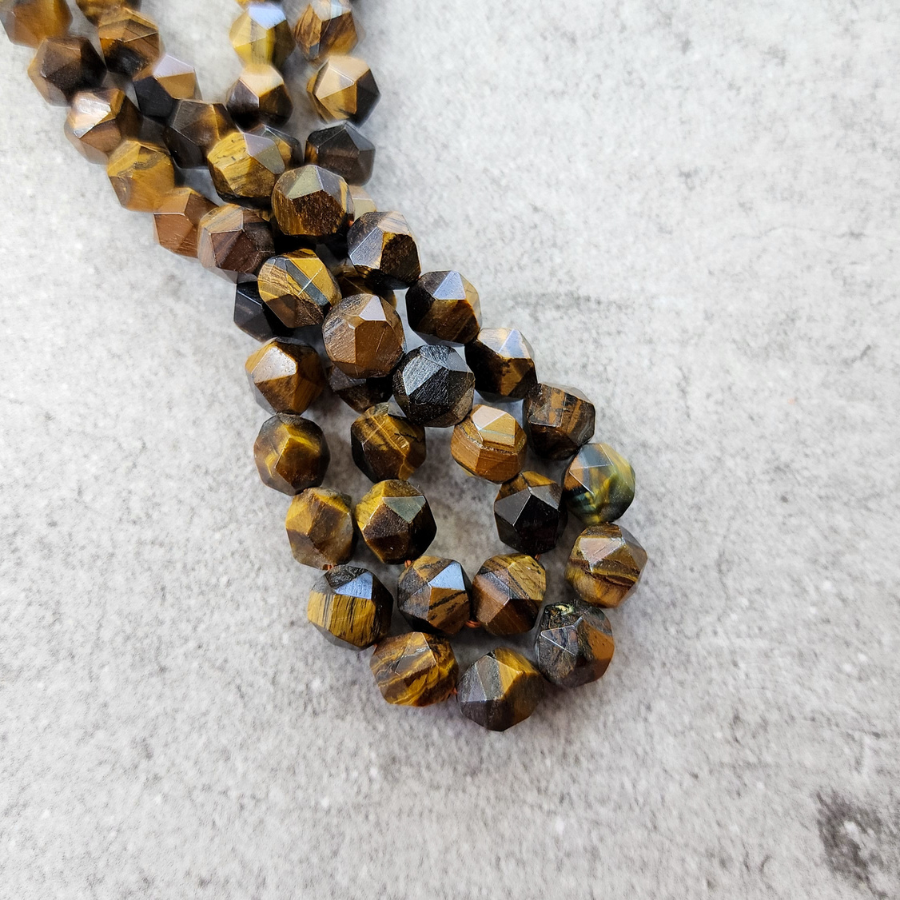 Piedras naturales: Ojo de tigre hexagonal 6mm