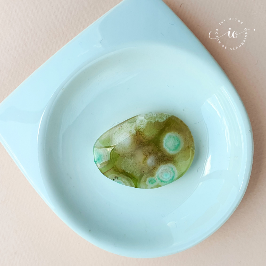 Maxipiedras exóticas: Ágata ovalada verde 30x40mm