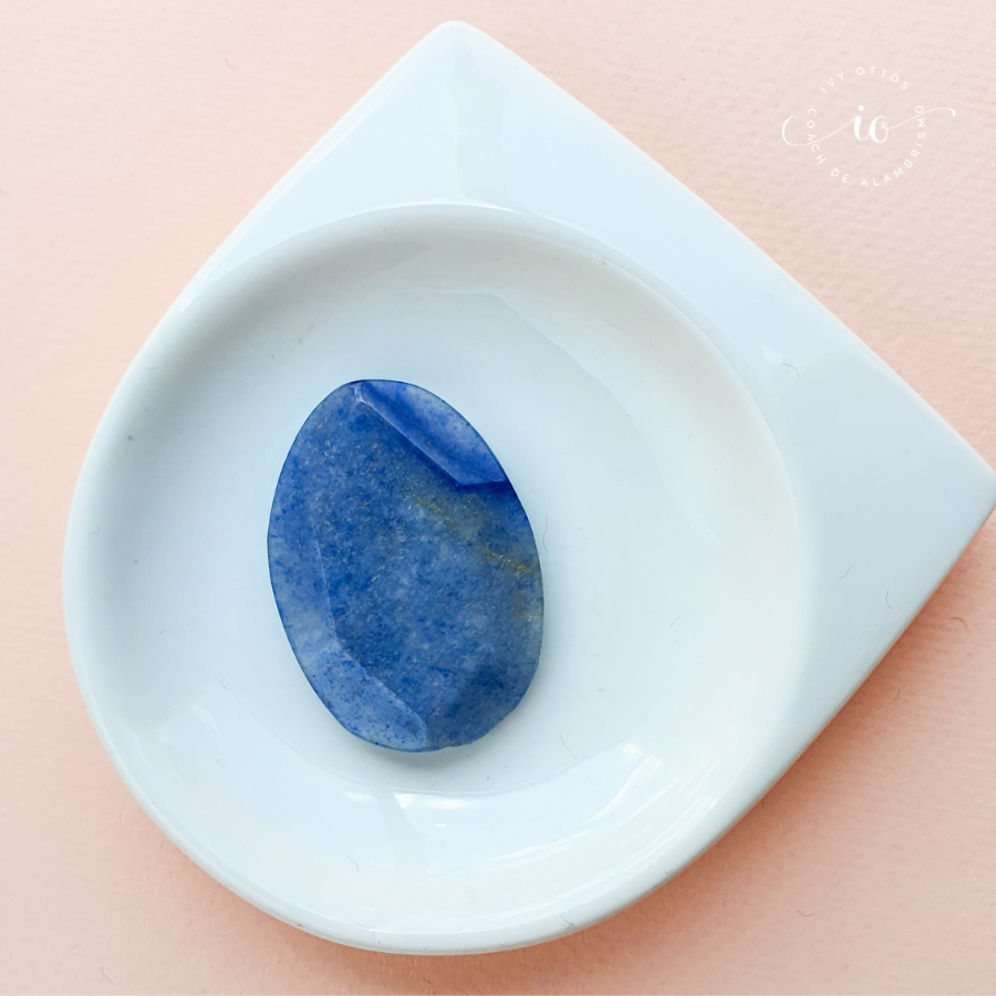 Maxipiedras exóticas: Aventurina facetada azul 43x33mm