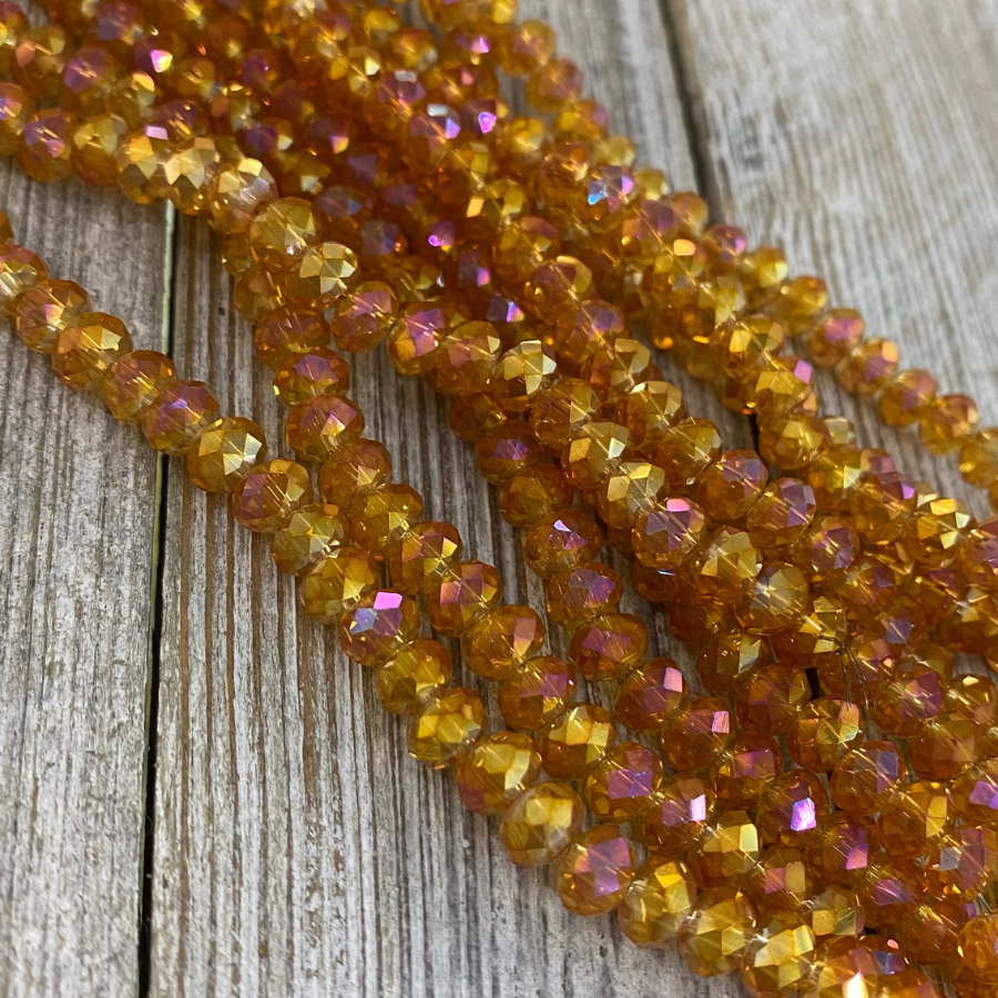 Rondeles: Naranja transparente con destello #4