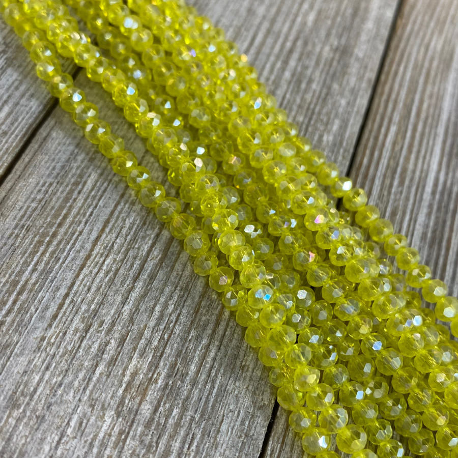 Rondeles: Amarillo transparente con destello #4