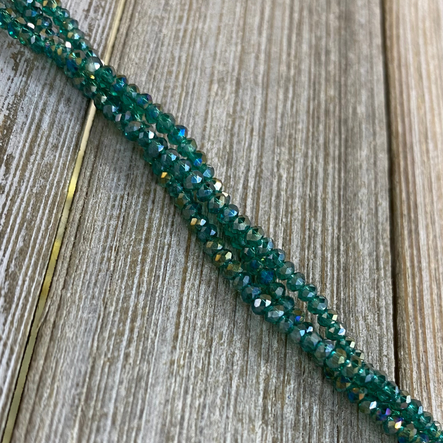 Rondeles: Verde bandera transparente con destello #2